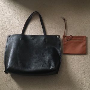 Free People Reversible Vegan Leather Tote Bag
